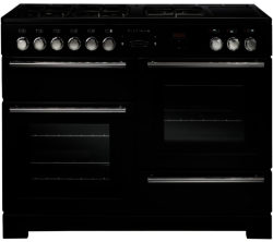 Rangemaster Platinum 110 Dual Fuel Range Cooker - Black & Chrome